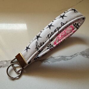 Handmade Upcycled Free People Wristlet Keychain